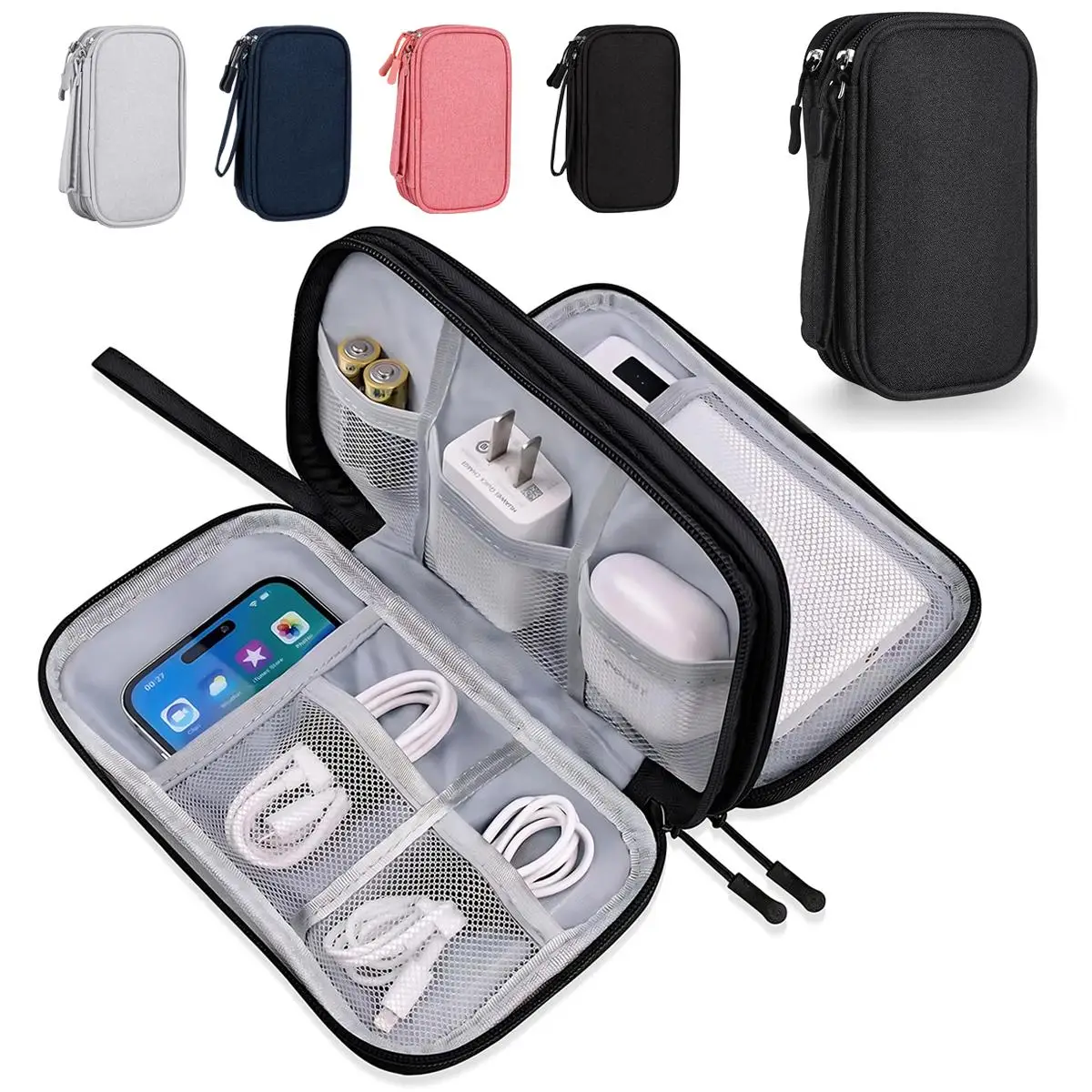 Tech Accessories Hard Case - Sac de rangement étanche pour câbles
