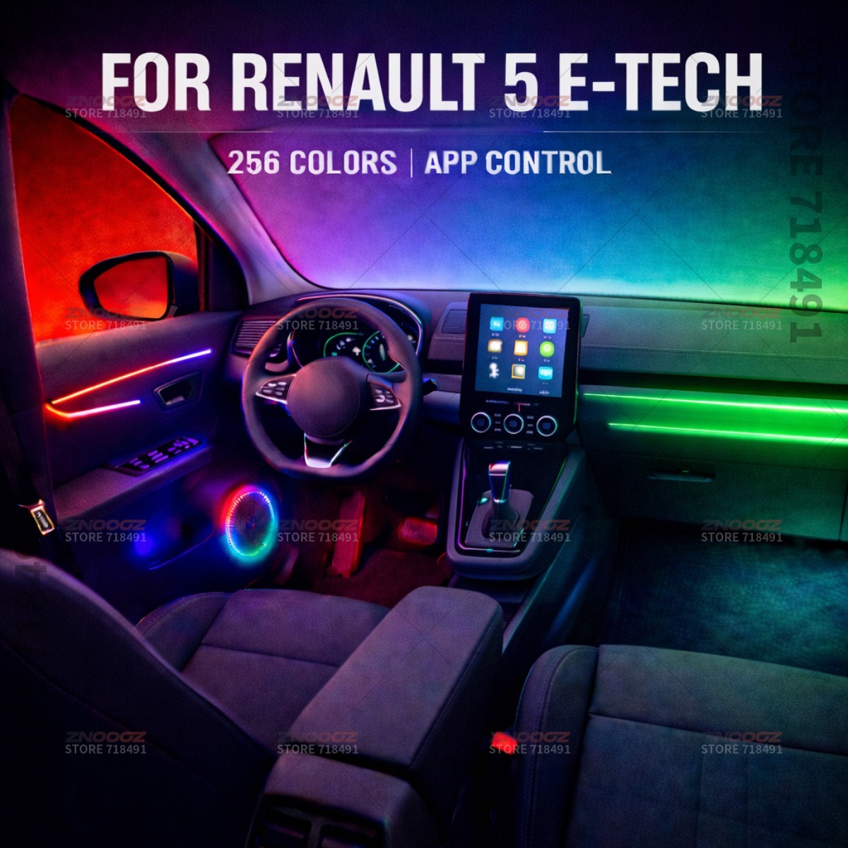 Tech Accessories Renault - Kit d'éclairage d'ambiance intérieur de voiture