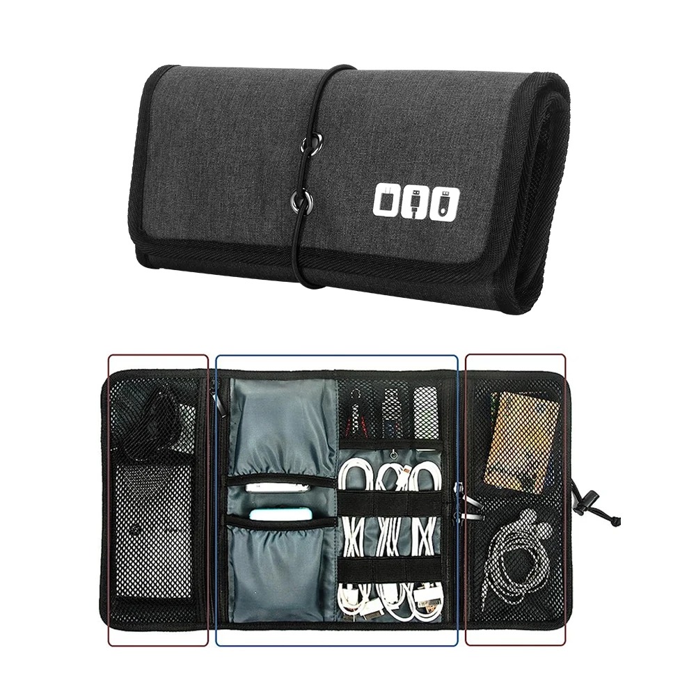 Tech Accessories Travel Case - Poudres d'évaluateur électronique, sac d'accessoires de