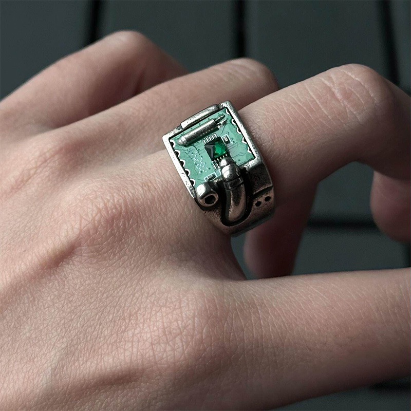 Bague à motif PCB inspirée de  - Tech Inspired Accessories avis et prix