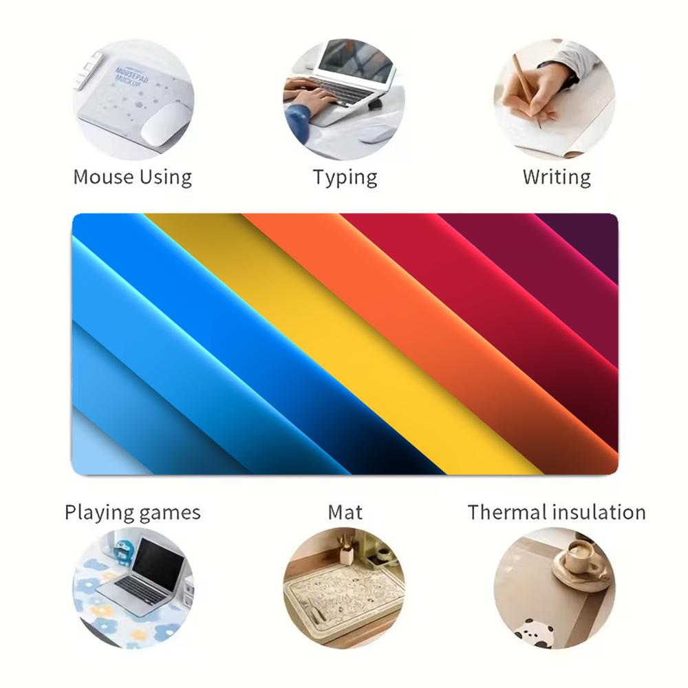 Tapis de bureau coloré à rayur - Tech Accessories For Laptop avis et prix