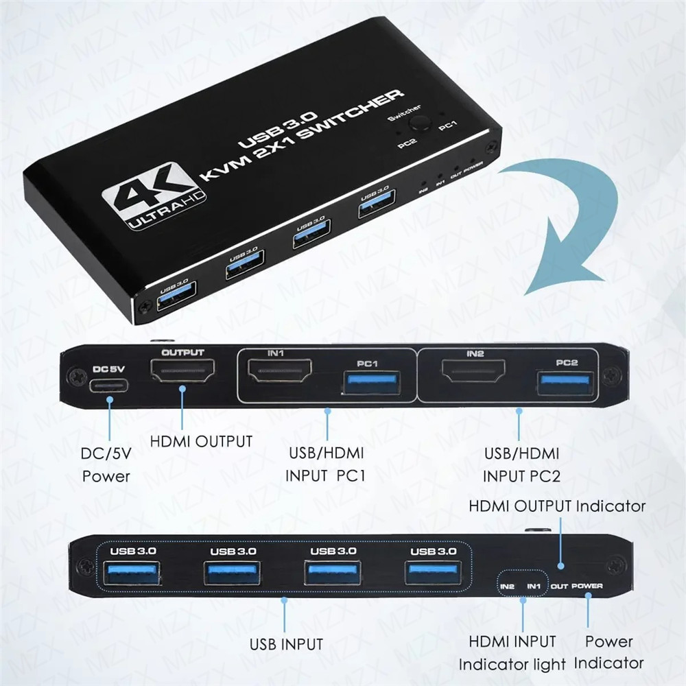 Commutateur KVM 4K 60Hz, Hub U - Tech Computer Accessories avis et prix